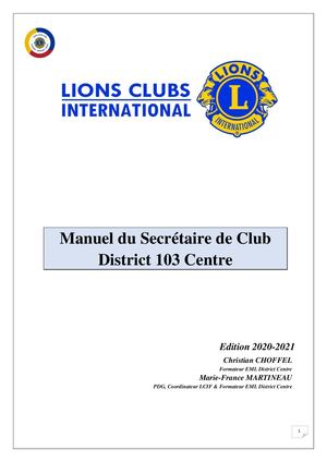 Lcdc Manuel Du Secrétaire De Club Août 2020
