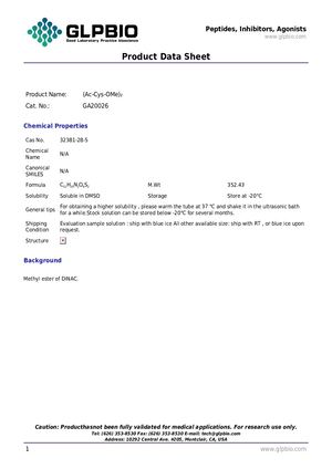 GA20026_(Ac Cys OMe)_32381 28 5 Data Sheet
