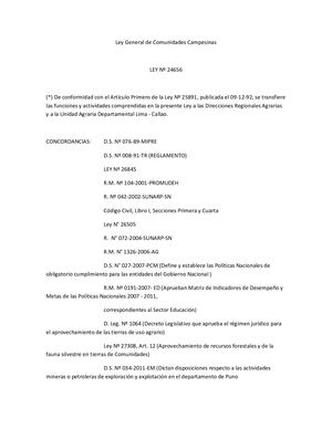 1 Ley 24656 Ley General Comunidades Campesinas Spij