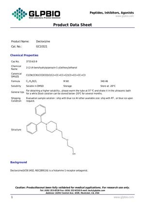 GC10321 Decloxizine 3733 63 9 Data Sheet