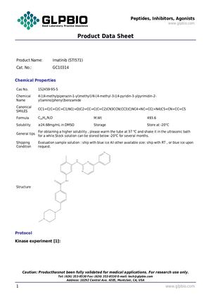 GC10314 Imatinib (STI571)_152459 95 5 Data Sheet
