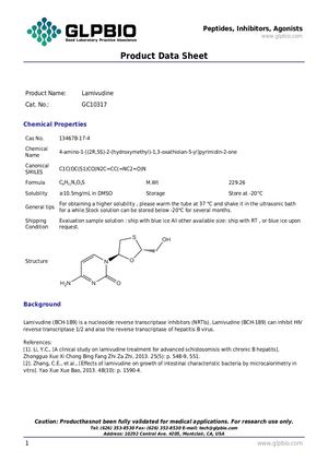 GC10317 Lamivudine 134678 17 4 Data Sheet