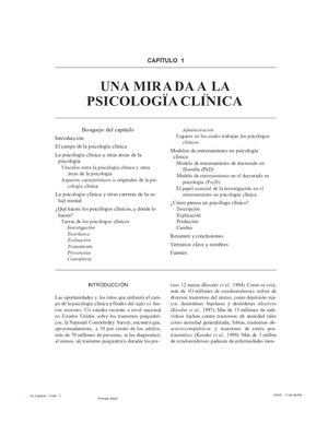 Compas, B (2007) Una Mirada A La Psicología Clínica
