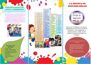 Folleto O Triptico La Escuela Mi Segundo Hogar
