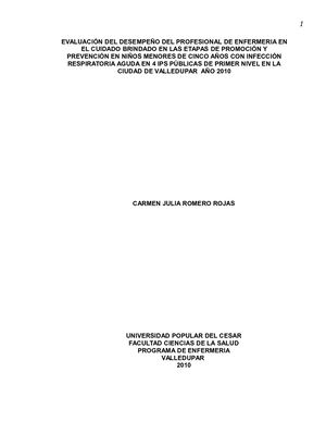 Evaluacion Del Desempeño Del Profesisonal de Enfermeria