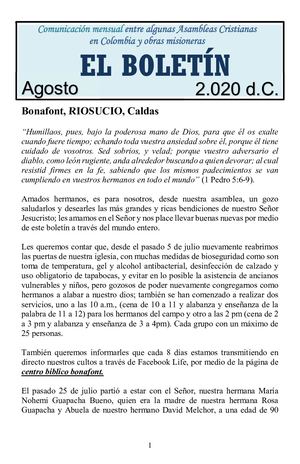 Agosto 2020 Boletín