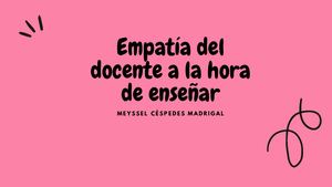 la empatía del profesor a la hora de enseñar