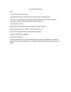 Caso Clínico Preeclampsia