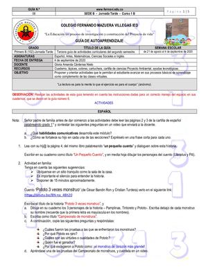 Guía # 8 curso 1b Sede B fermavi 2020