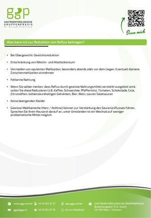Refluxprophylaxe Deutsch