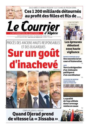 Le Courrier d'Algérie du lundi 14 septembre 2020