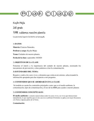 Plan Clase Medio Ambiente