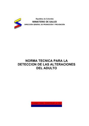 Norma Técnica Alteraciones Del Adulto