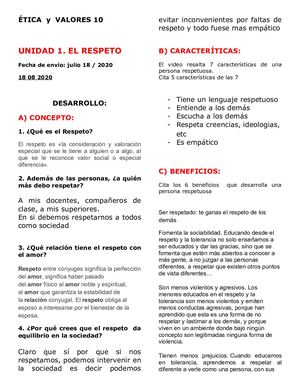 Unidad 1 El Respeto (1)