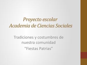 Proyecto Tradiciones Y Costumbres