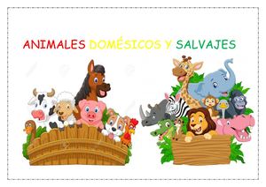 Hola De Trabajo Animales Domésticos Y Salvajes