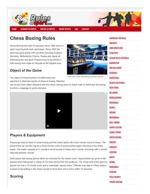 Chess Boxing Rules