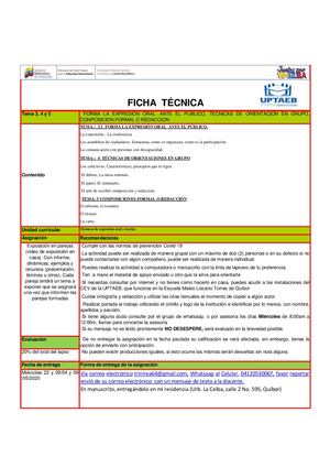 Ficha Técnica TEOE Objetivo 3