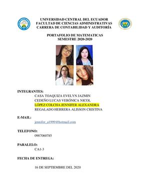 Portafolio De Matemáticas