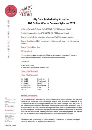 Online Winter Big Data & Marketing Analytics