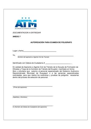 7 Certificado Autorizacion Cuestionario De Poligrafia Anexo 7