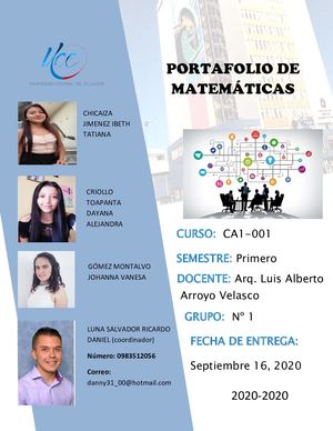 Portafolio Matemática Primer Semestre