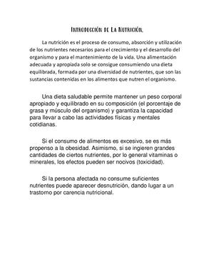 Introducción De La Nutrición Dulce Cg