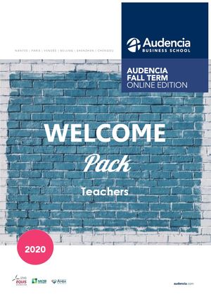 Welcome Pack Fall Online Edition Teachers