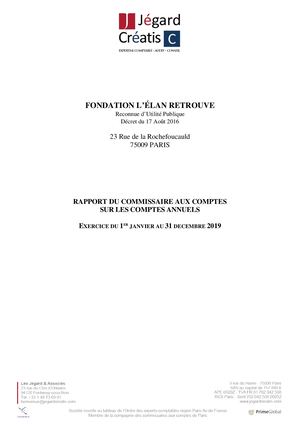 Rapport Commissaire Aux Compte 2019 Fondation L'Elan Retrouvé_RCA