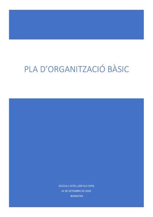 Pla D'organització Escola L'estel