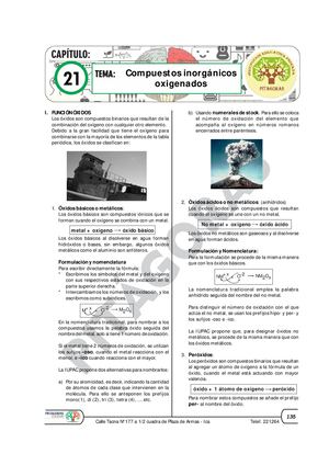 Tema 21 Nomenclatura Inorgánica I