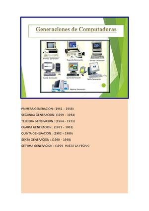 Generaciones De Las Computadoras