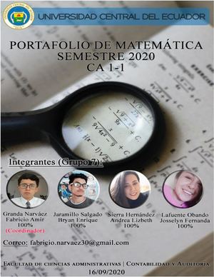 Fabricio Granda G7 Portafolio Matemática