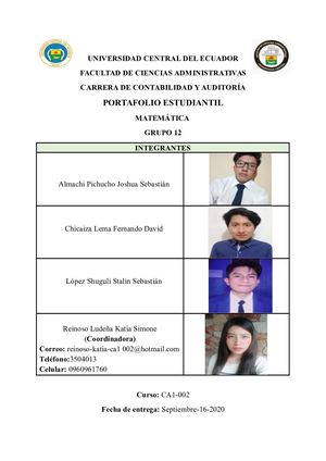Portafolio Estudiantil De Matemática