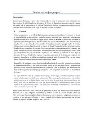 Débora Una Mujer Ejemplar Tema