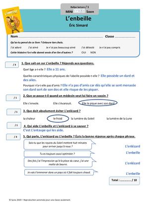Fiches Rallye Lecture Corrigées l'Enbeille niveaux  1 Et 2