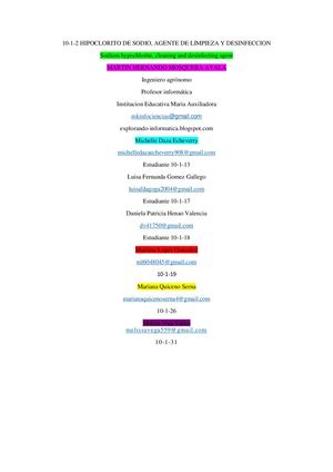 Hipoclorito De Sodio