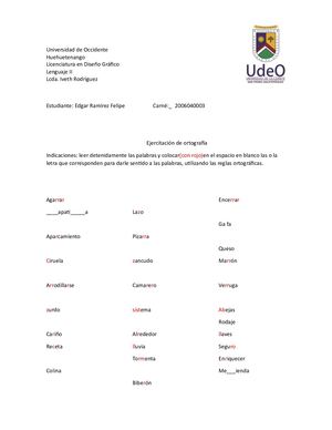 Udeo Hoja De Trabajo Lenguaje Ii