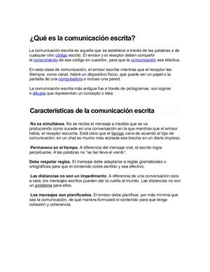 Qué Es La Comunicación Escrita