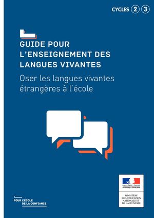 Oser Les Langues Vivantes à L'école Guide Pour L'enseignement Des Langues Vivantes C2 C3 Guide Lv 1151740