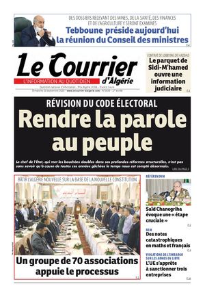 Le Courrier d'Algérie du dimanche 20 septembre 2020