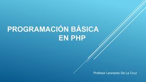 Programación Básica En Php