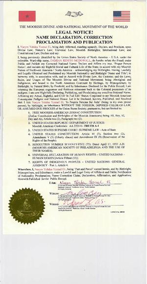 Legal Notice Name Declaration