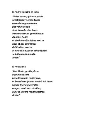 El Padre Nuestro En Latín