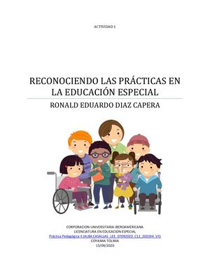 Reconociendo Las Prácticas En La Educación Especial