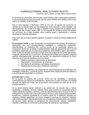 Currículo real, formal y oculto