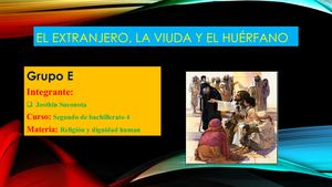 El Extranjero La Viuda Y El Huérfano