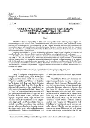 ABOUT GENRE, CHARACTER, VERSIONS, LITERARY LANGUAGE AND IMAGES OF THE EPIC “ASHRAF BEY AND ZUHRE KHAN”