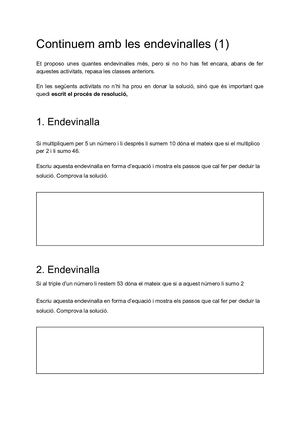 Continuem Amb Més Endevinalles Ax+b=cx+d