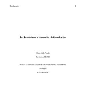 Las Tecnologías De La Información Y La Comunicación